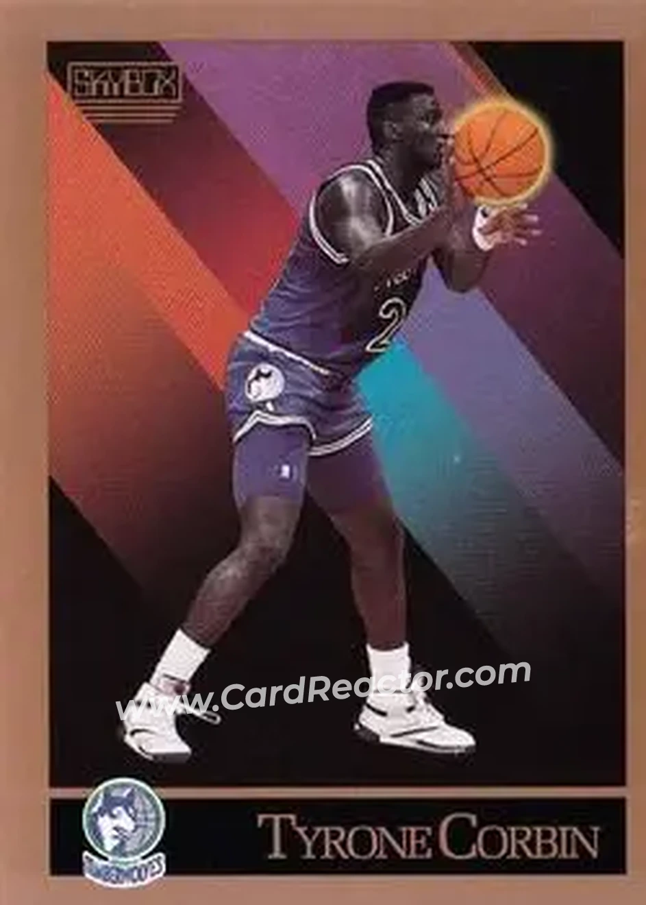 1990-91 SkyBox #169 - Tyrone Corbin - Minnesota Timberwolves - Front