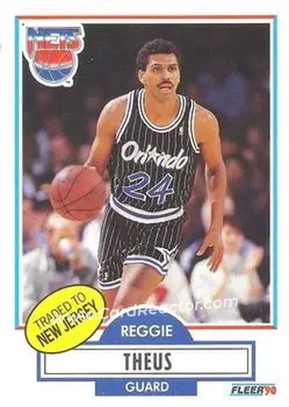 1990-91 Fleer #136 - Reggie Theus - New Jersey Nets - Front