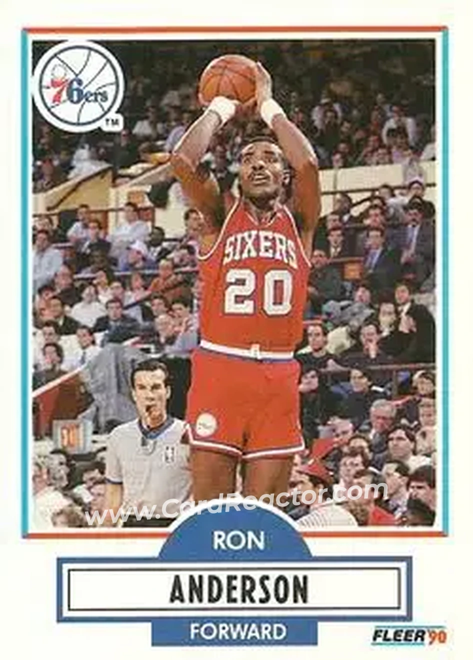 1990-91 Fleer #138 - Ron Anderson - Philadelphia 76ers - Front