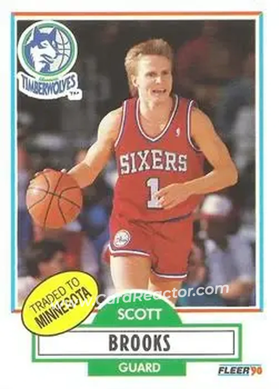 1990-91 Fleer #140 - Scott Brooks - Minnesota Timberwolves - Front
