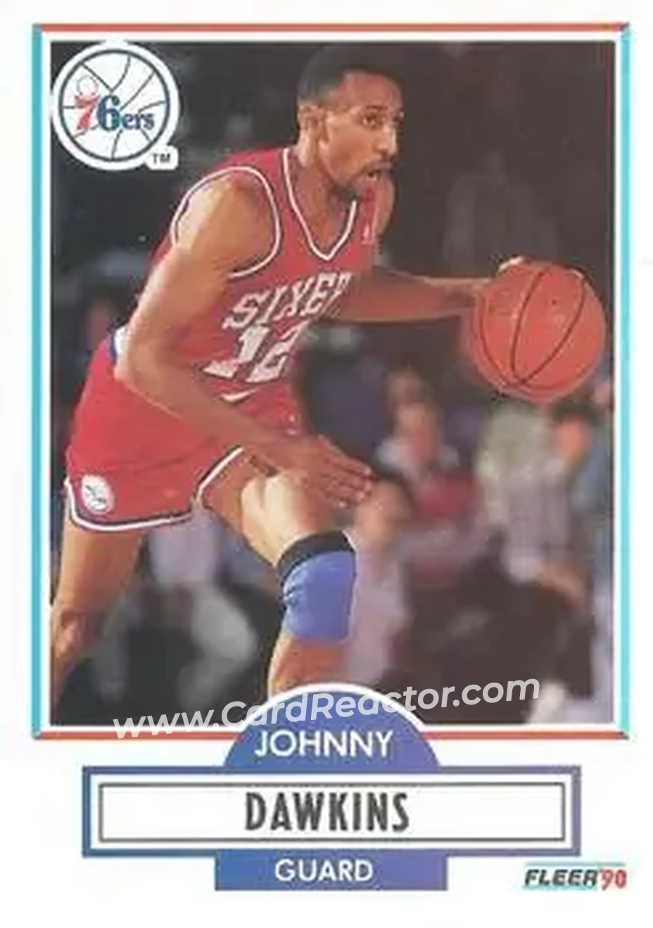 1990-91 Fleer #141 - Johnny Dawkins - Philadelphia 76ers - Front