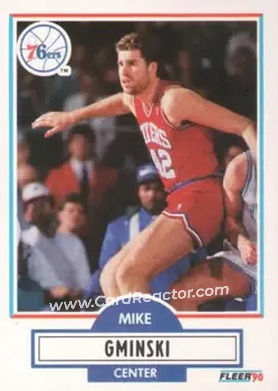 1990-91 Fleer #142 - Mike Gminski - Philadelphia 76ers - Front
