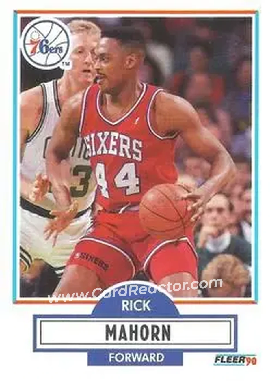 1990-91 Fleer #144 - Rick Mahorn - Philadelphia 76ers - Front