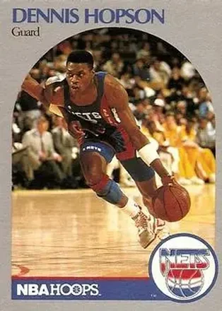 1990-91 Hoops #199 - Dennis Hopson - New Jersey Nets