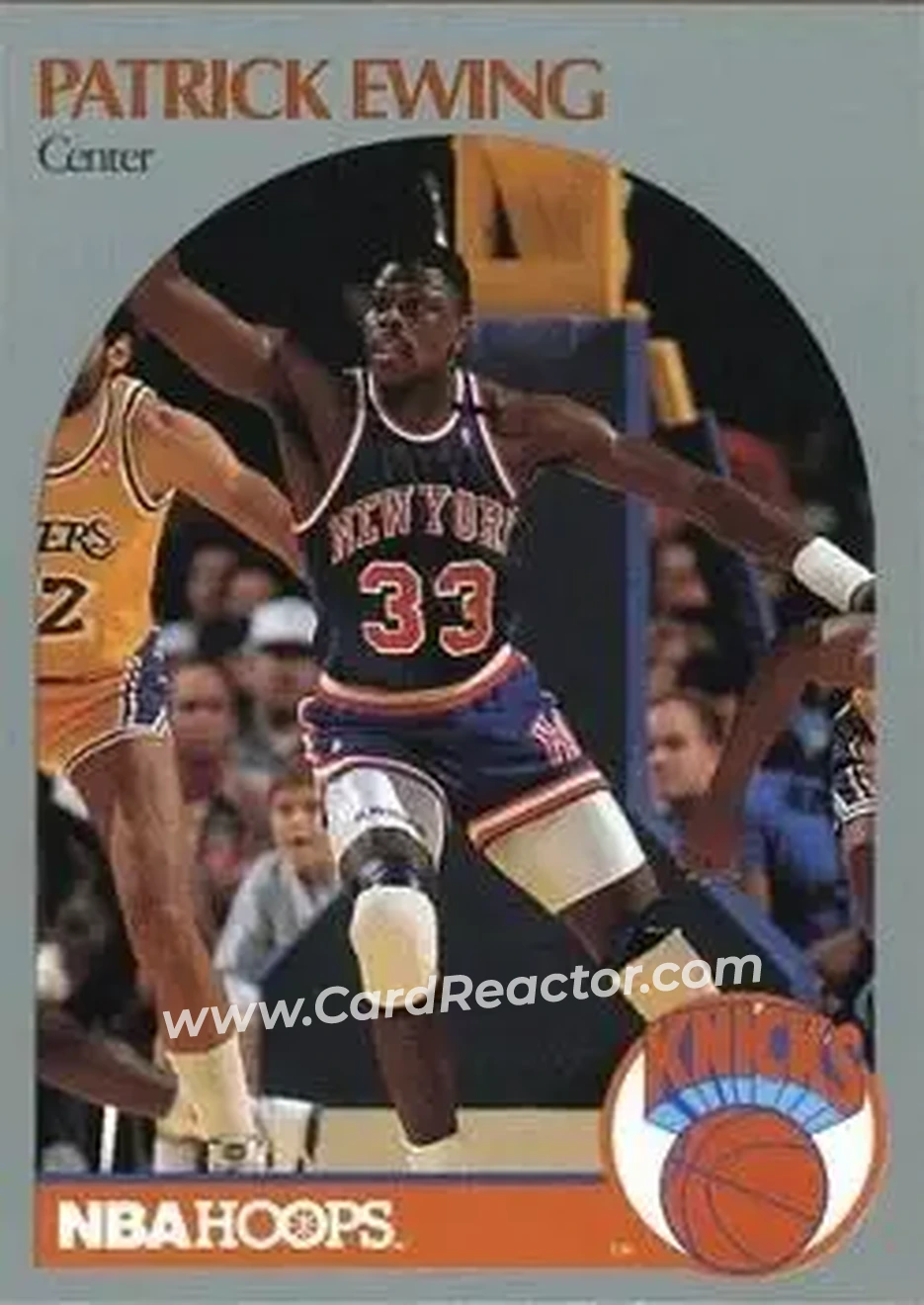 1990-91 Hoops #203 - Patrick Ewing - New York Knicks - Front 1990-91 Hoops #203 - Patrick Ewing - New York Knicks - Front
