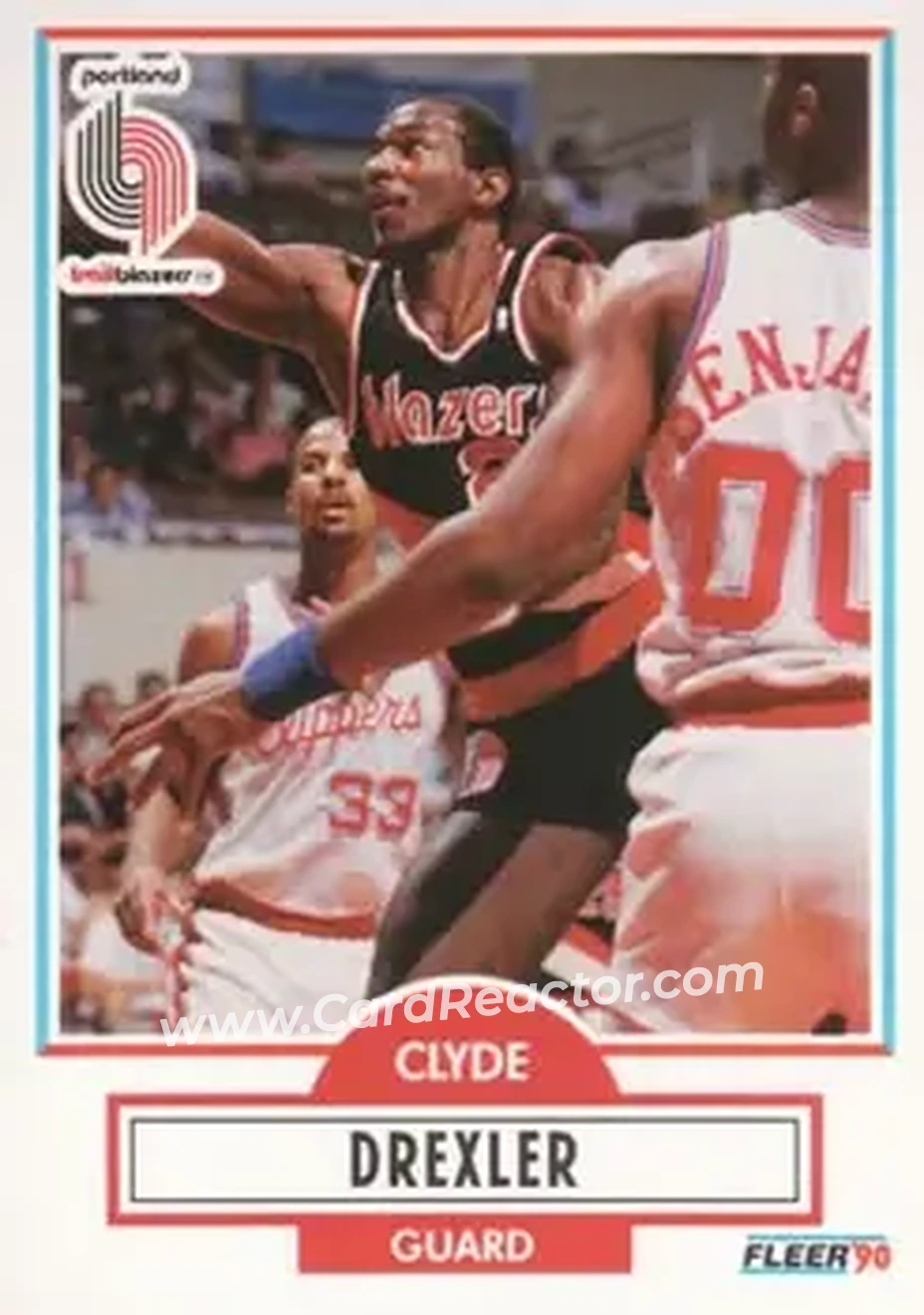 1990-91 Fleer #154 - Clyde Drexler - Portland Trail Blazers - Front