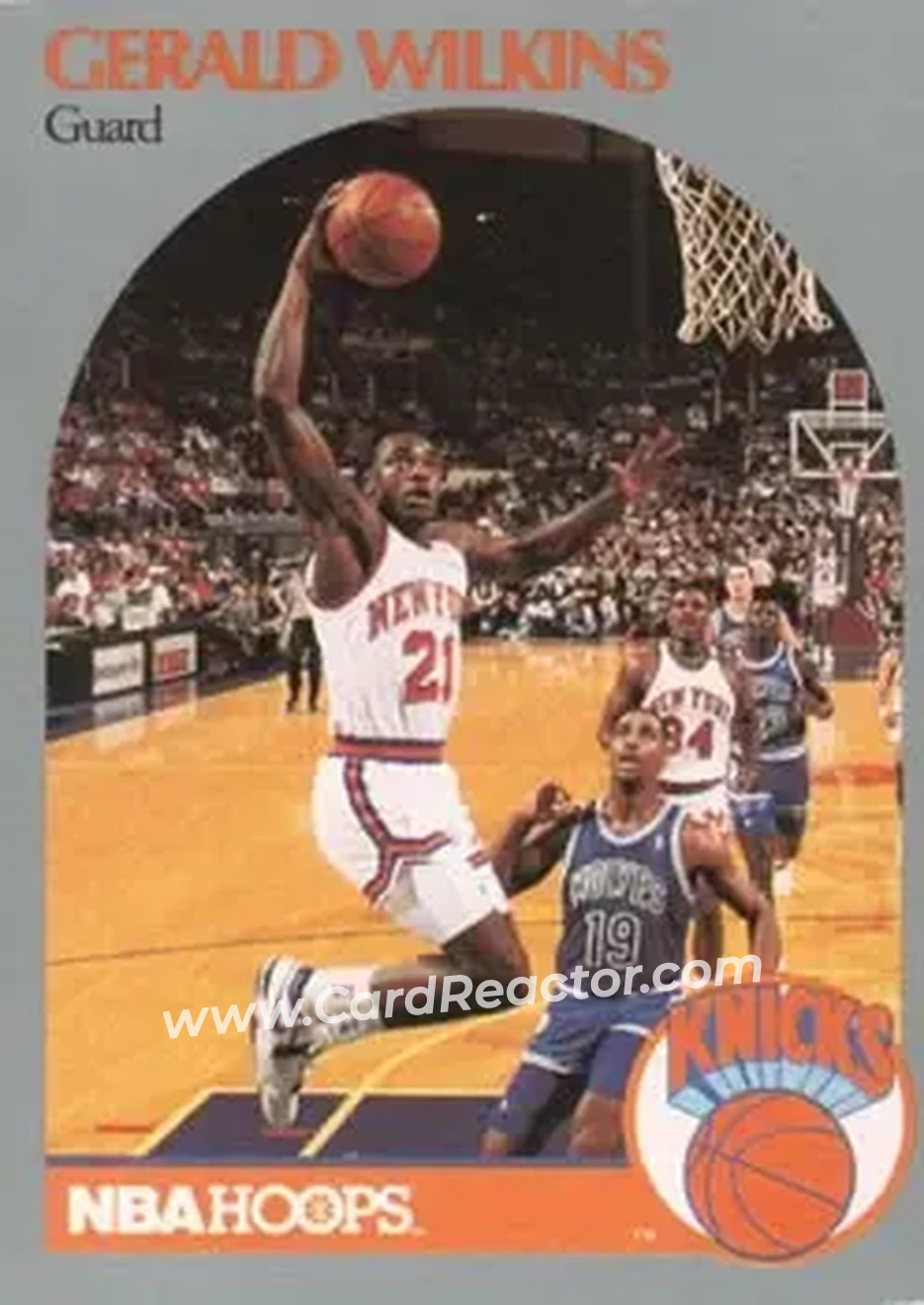 1990-91 Hoops #212 - Gerald Wilkins - New York Knicks - Front