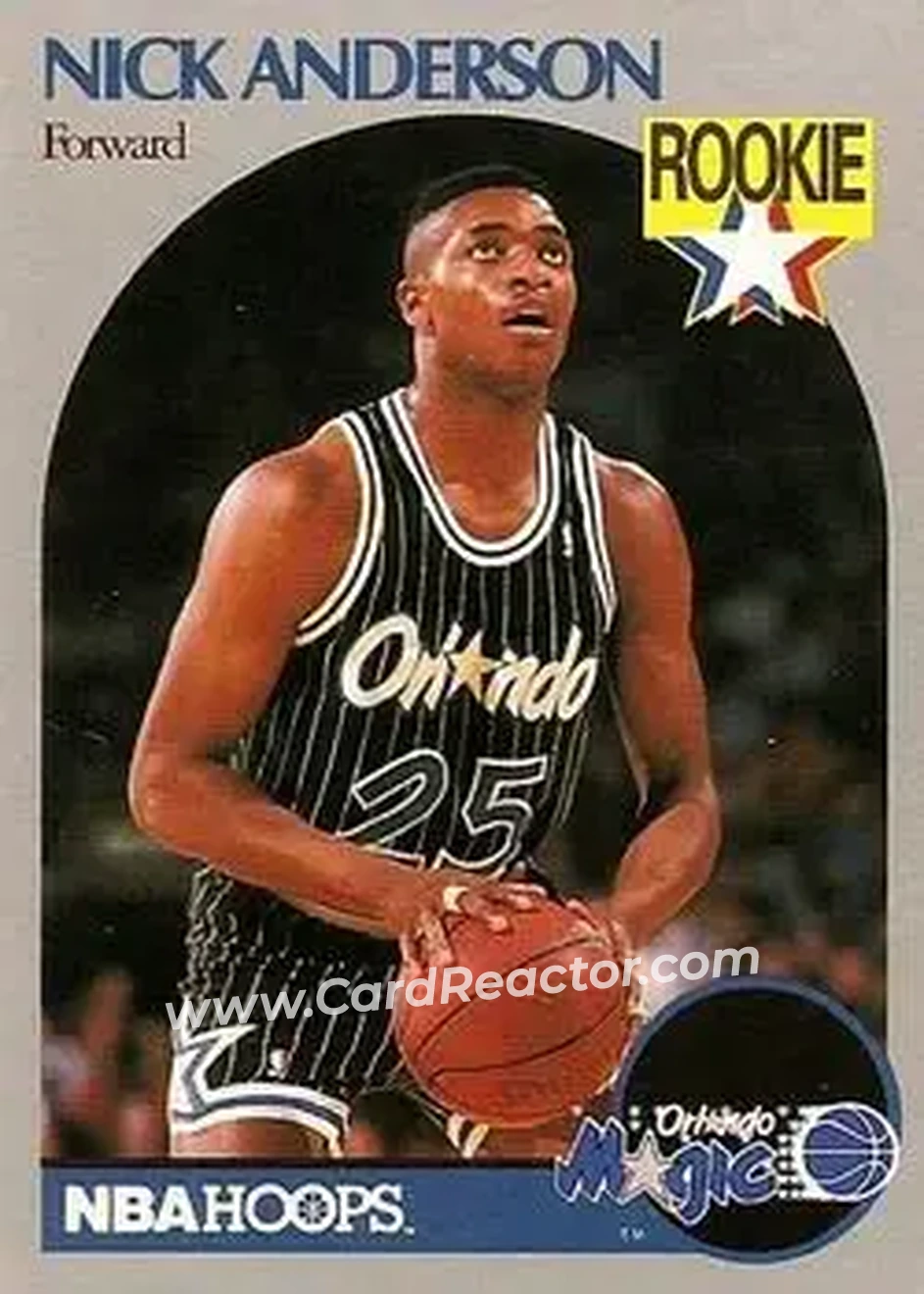 1990-91 Hoops #214 - Nick Anderson - Orlando Magic - Front
