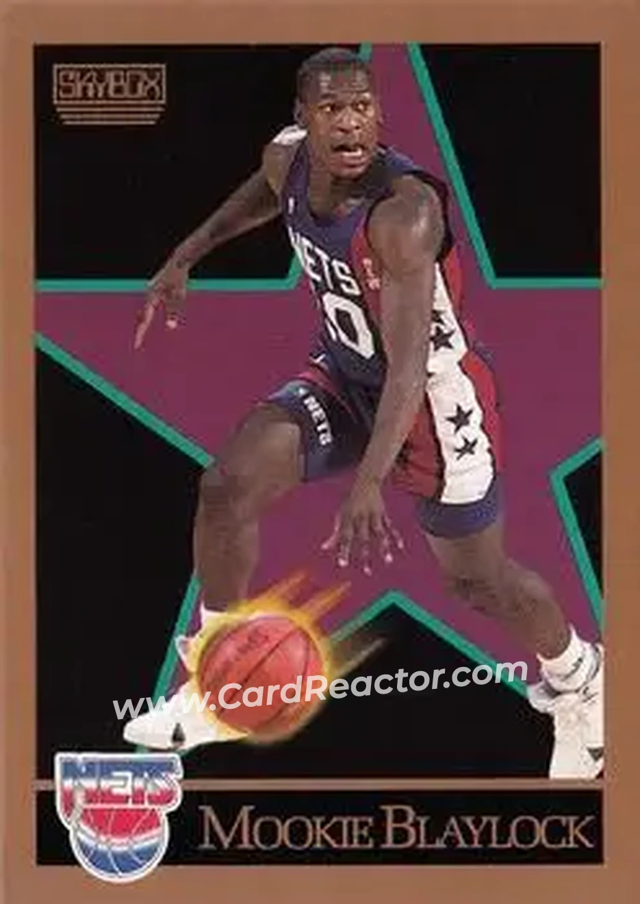 1990-91 SkyBox #176 - Mookie Blaylock - New Jersey Nets - Front
