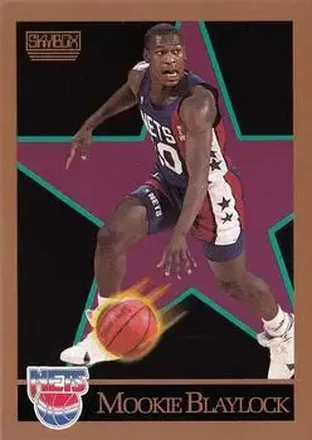 1990-91 SkyBox #176 - Mookie Blaylock - New Jersey Nets