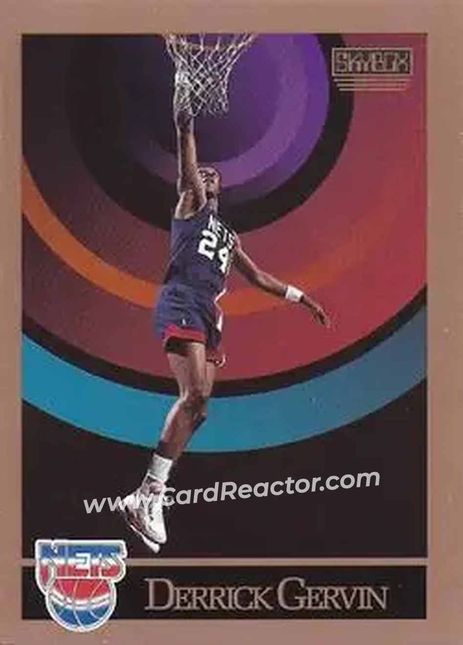 1990-91 SkyBox #179 - Derrick Gervin - New Jersey Nets - Front