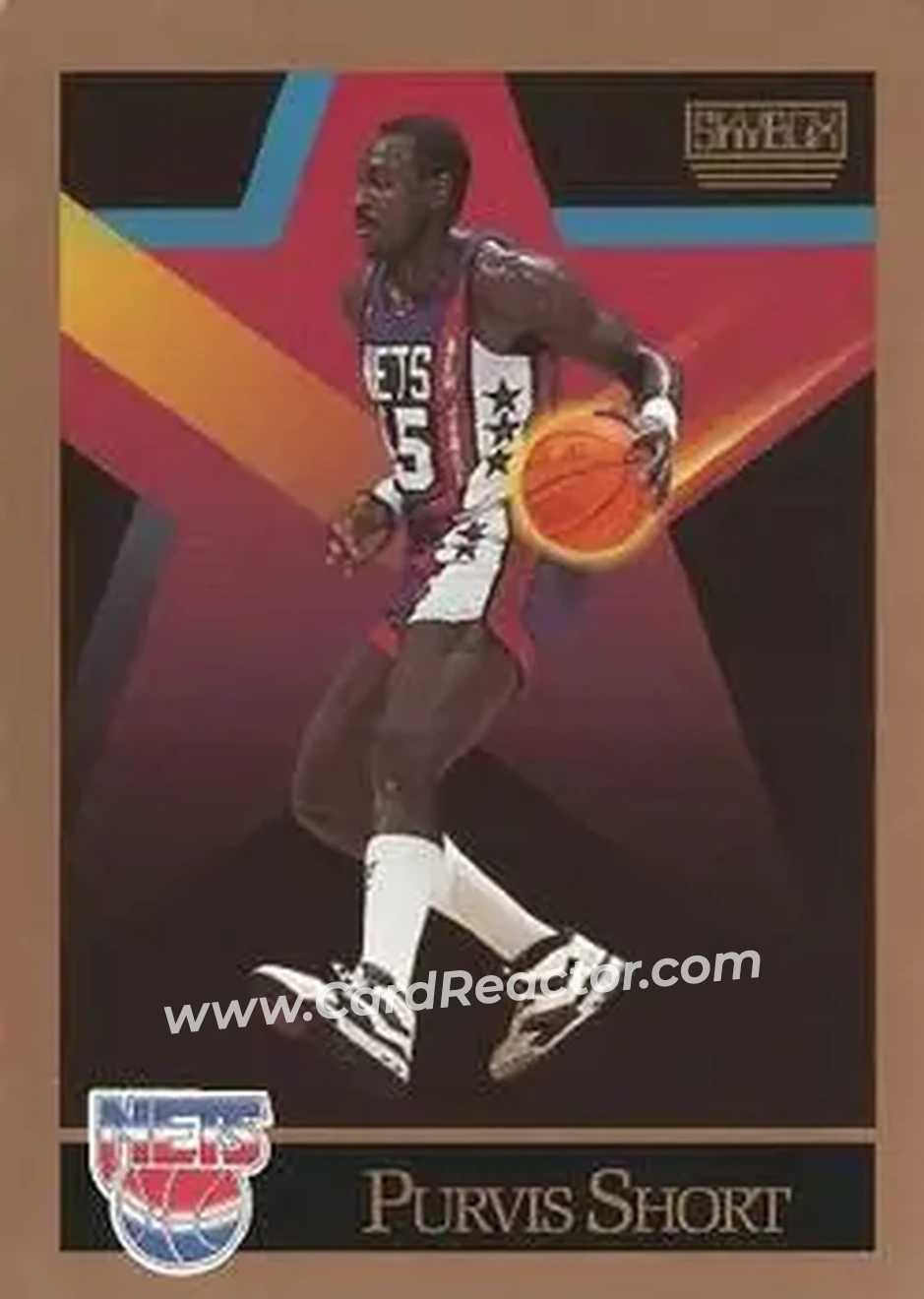 1990-91 SkyBox #185 - Purvis Short - New Jersey Nets - Front