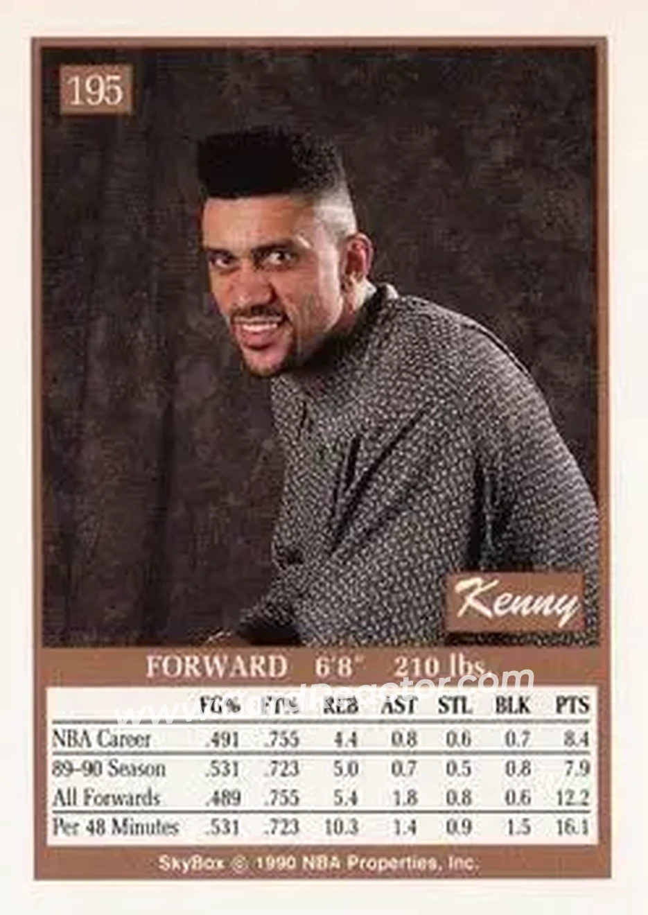 1990-91 SkyBox #195 - Kenny Walker - New York Knicks - Back 1990-91 SkyBox #195 - Kenny Walker - New York Knicks - Back