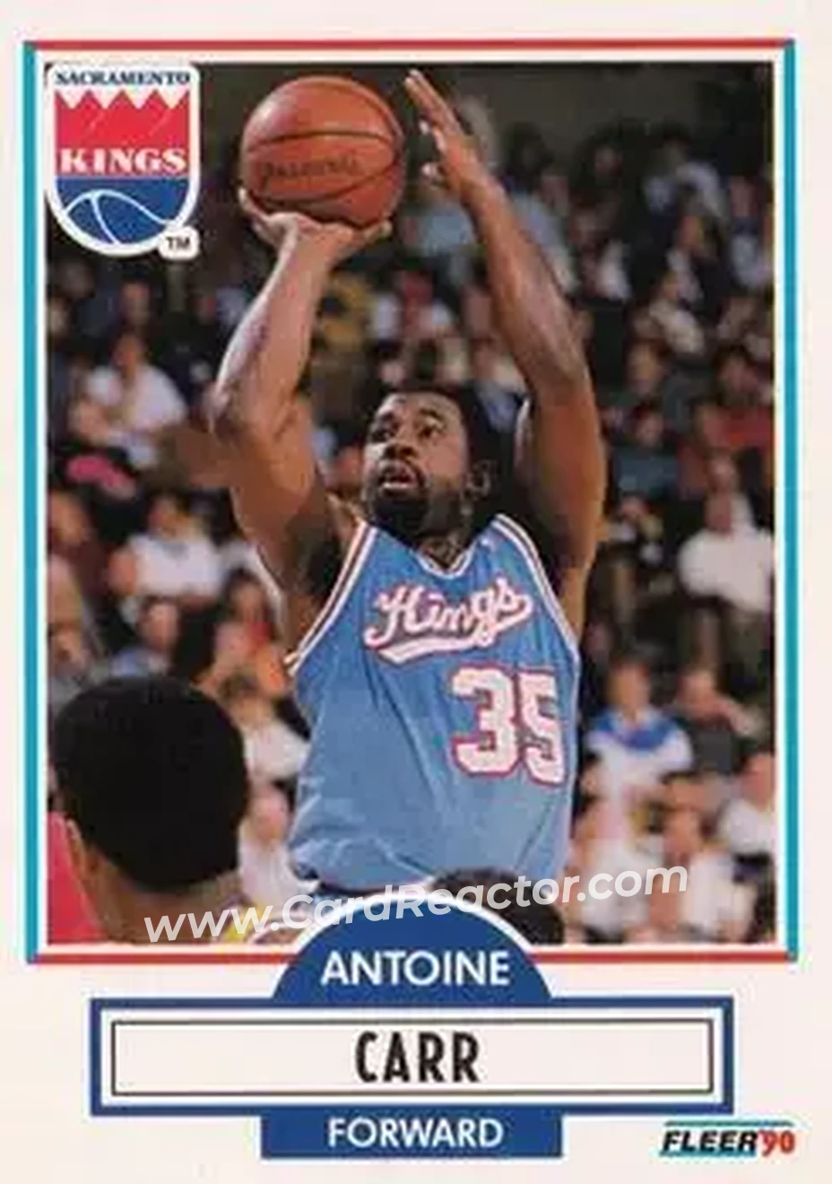1990-91 Fleer #163 - Antoine Carr - Sacramento Kings - Front 1990-91 Fleer #163 - Antoine Carr - Sacramento Kings - Front