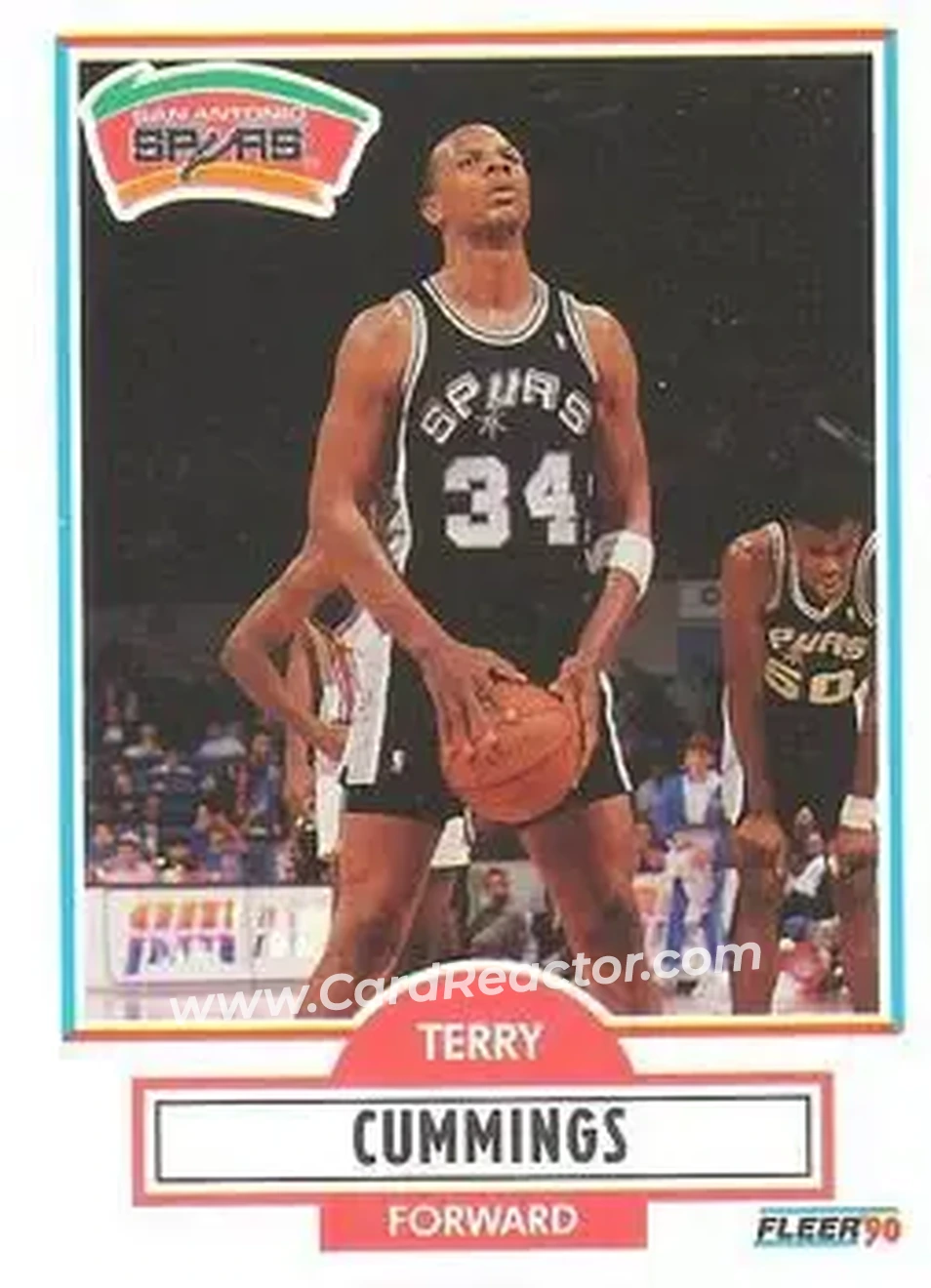 1990-91 Fleer #170 - Terry Cummings - San Antonio Spurs - Front