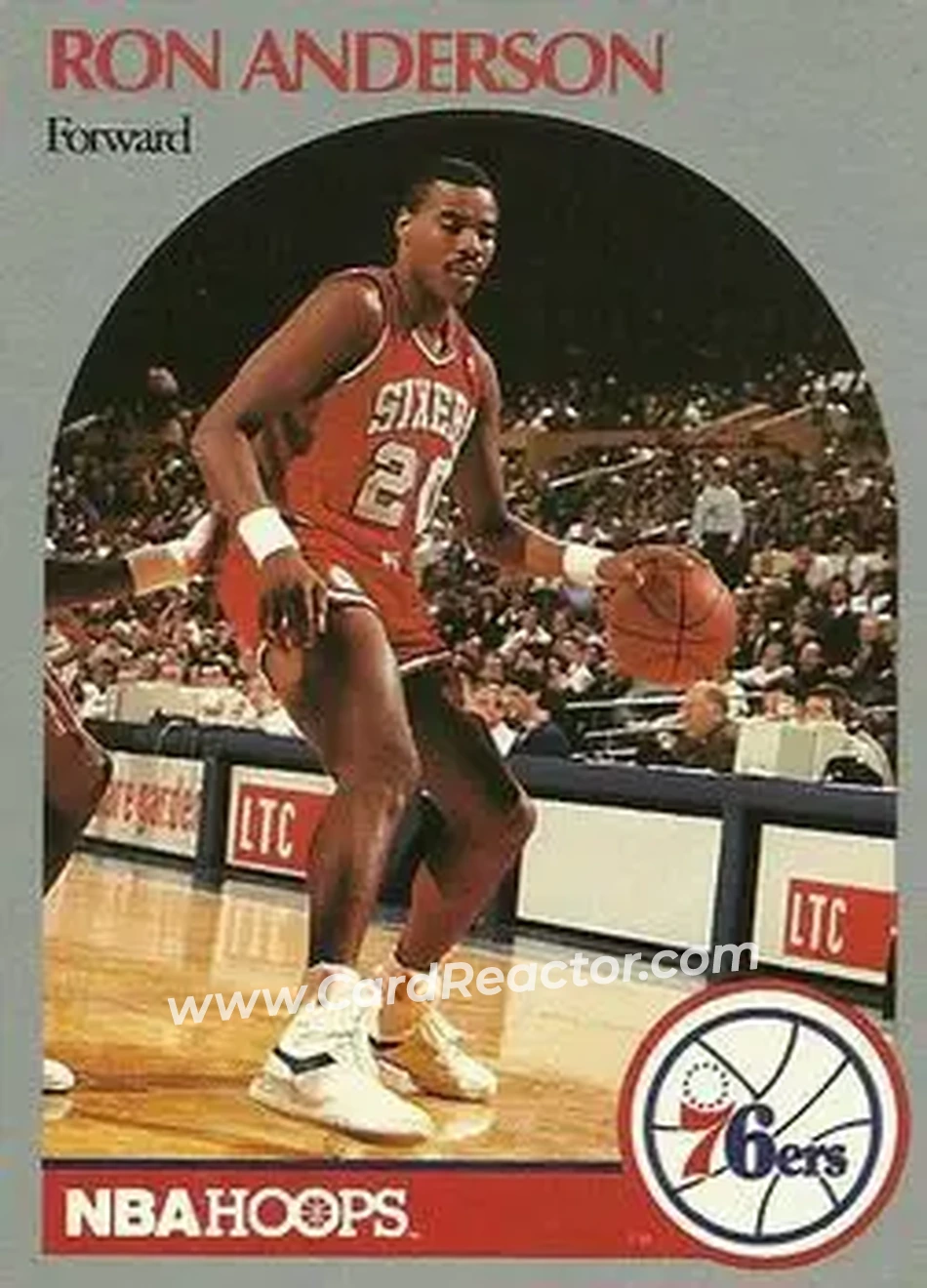 1990-91 Hoops #224 - Ron Anderson - Philadelphia 76ers - Front