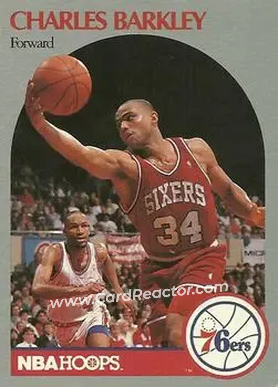 1990-91 Hoops #225 - Charles Barkley - Philadelphia 76ers - Front