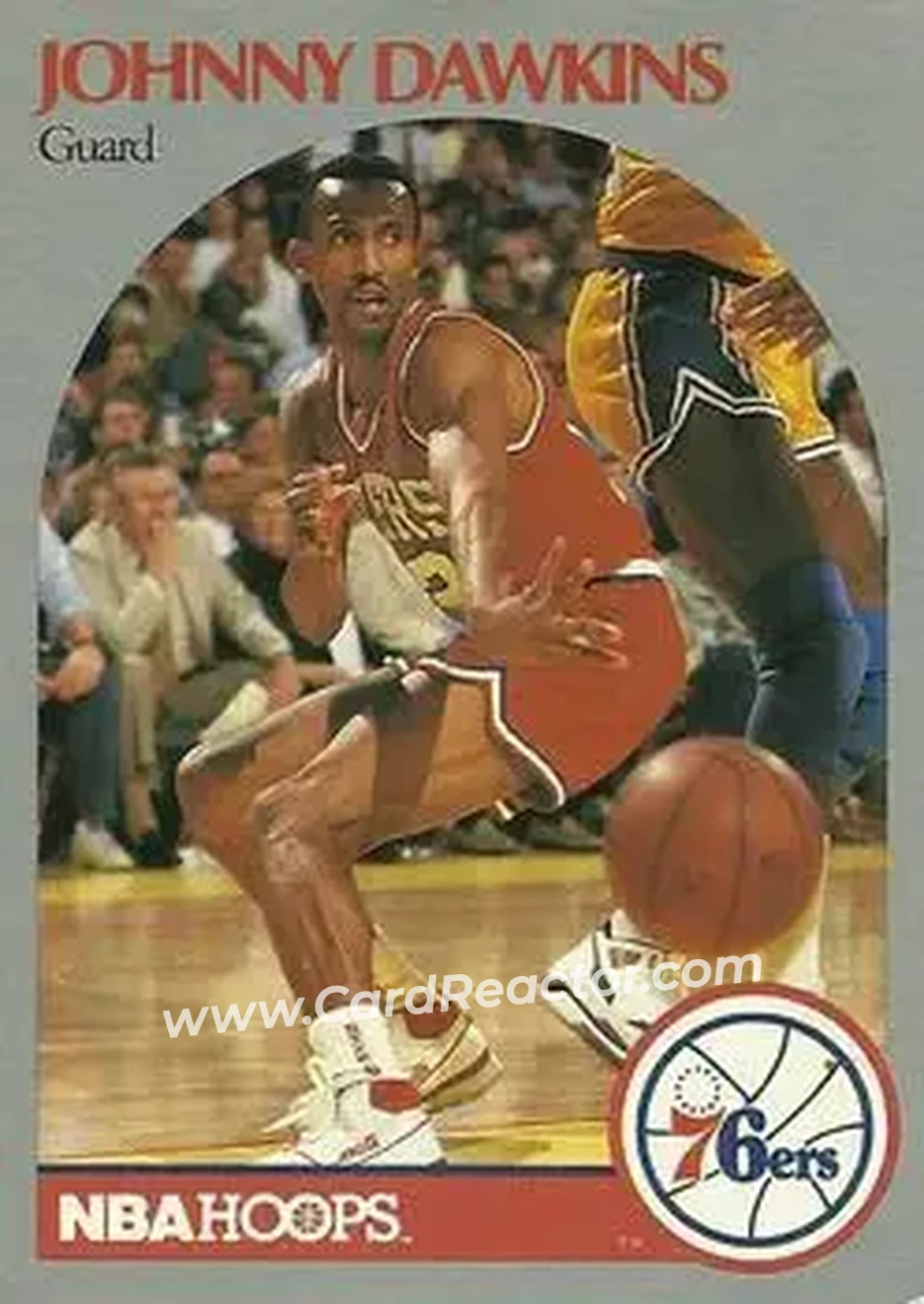 1990-91 Hoops #227 - Johnny Dawkins - Philadelphia 76ers - Front
