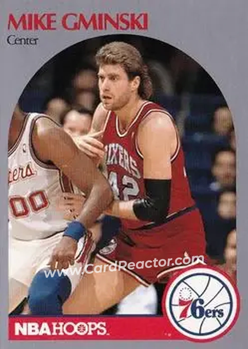 1990-91 Hoops #228 - Mike Gminski - Philadelphia 76ers - Front 1990-91 Hoops #228 - Mike Gminski - Philadelphia 76ers - Front