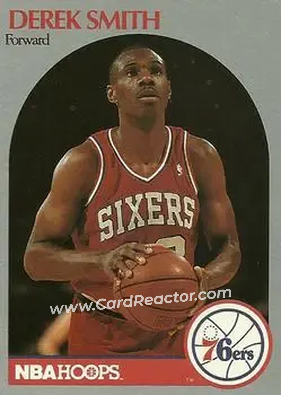1990-91 Hoops #231 - Derek Smith - Philadelphia 76ers - Front 1990-91 Hoops #231 - Derek Smith - Philadelphia 76ers - Front
