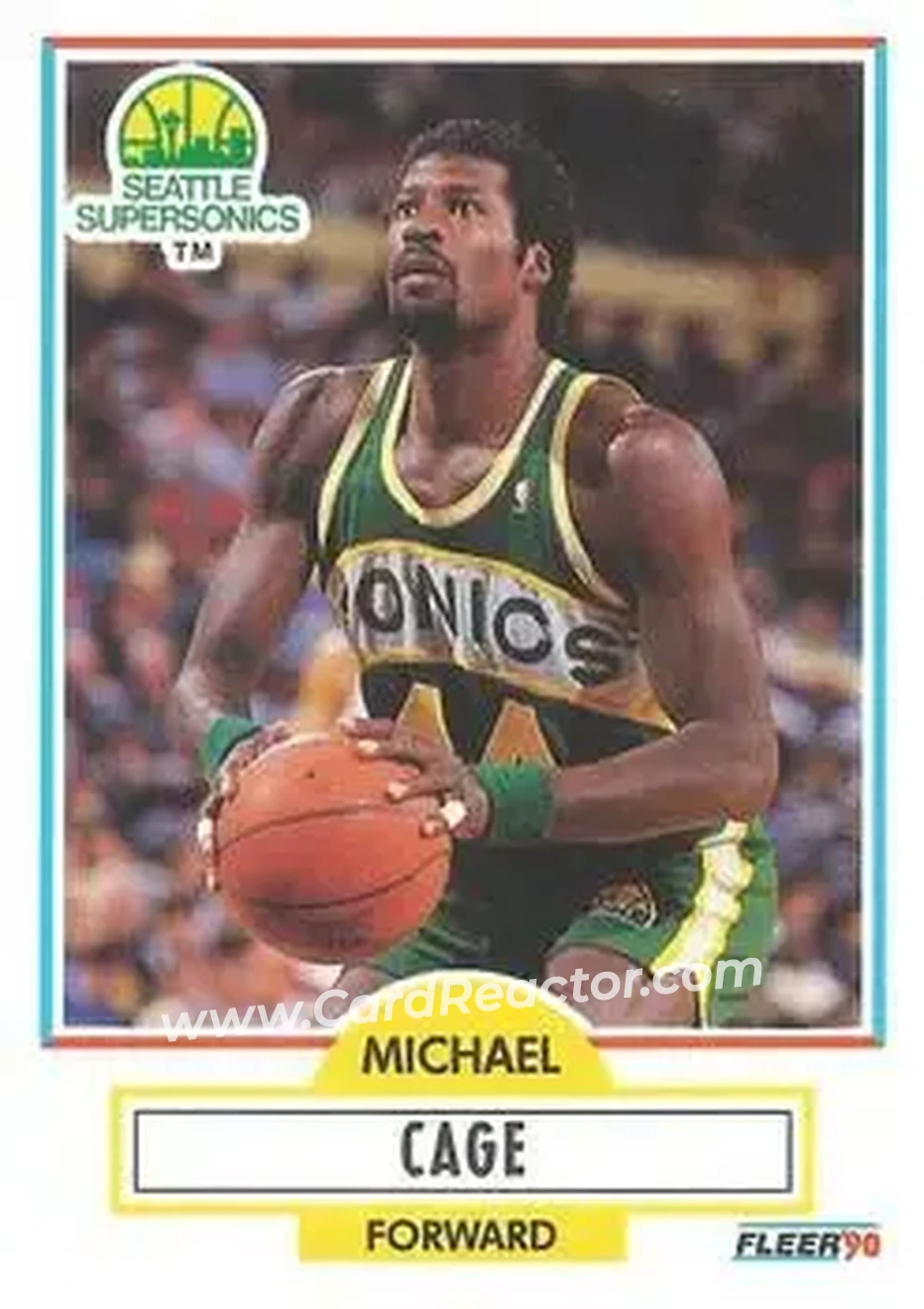 1990-91 Fleer #176 - Michael Cage - Seattle SuperSonics - Front 1990-91 Fleer #176 - Michael Cage - Seattle SuperSonics - Front