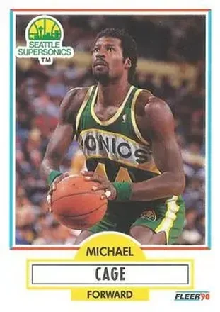 1990-91 Fleer #176 - Michael Cage - Seattle SuperSonics