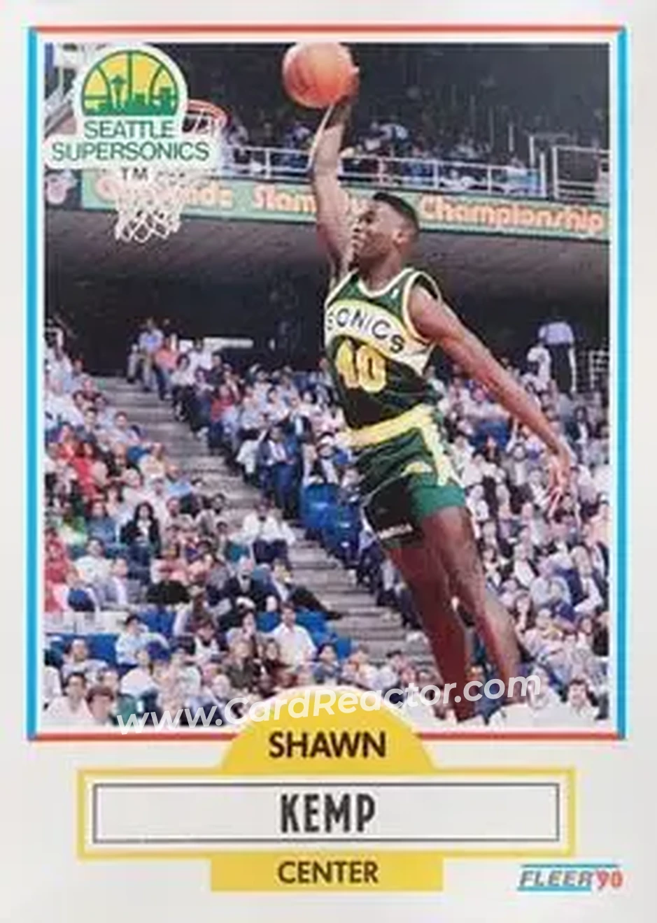 1990-91 Fleer #178 - Shawn Kemp - Seattle SuperSonics - Front 1990-91 Fleer #178 - Shawn Kemp - Seattle SuperSonics - Front