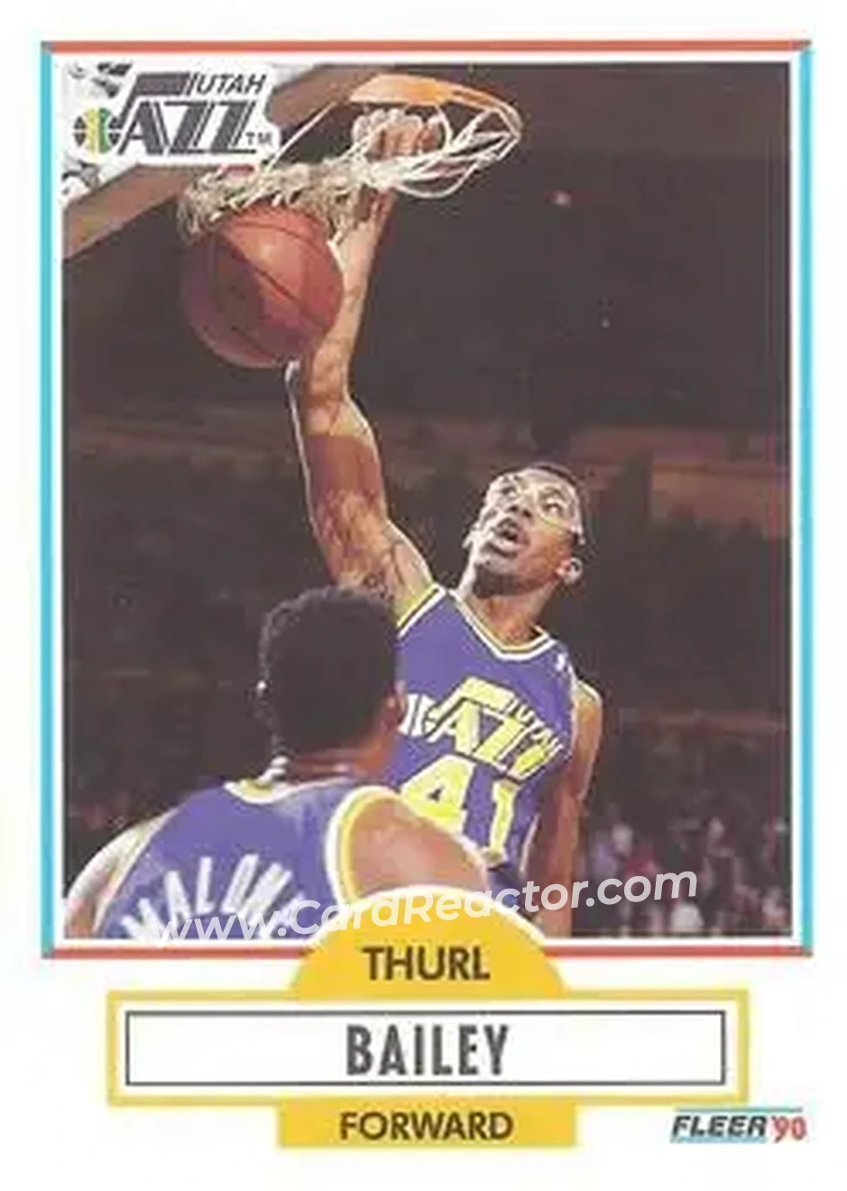 1990-91 Fleer #182 - Thurl Bailey - Utah Jazz - Front