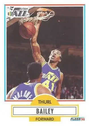 1990-91 Fleer #182 - Thurl Bailey - Utah Jazz 1990-91 Fleer #182 - Thurl Bailey - Utah Jazz