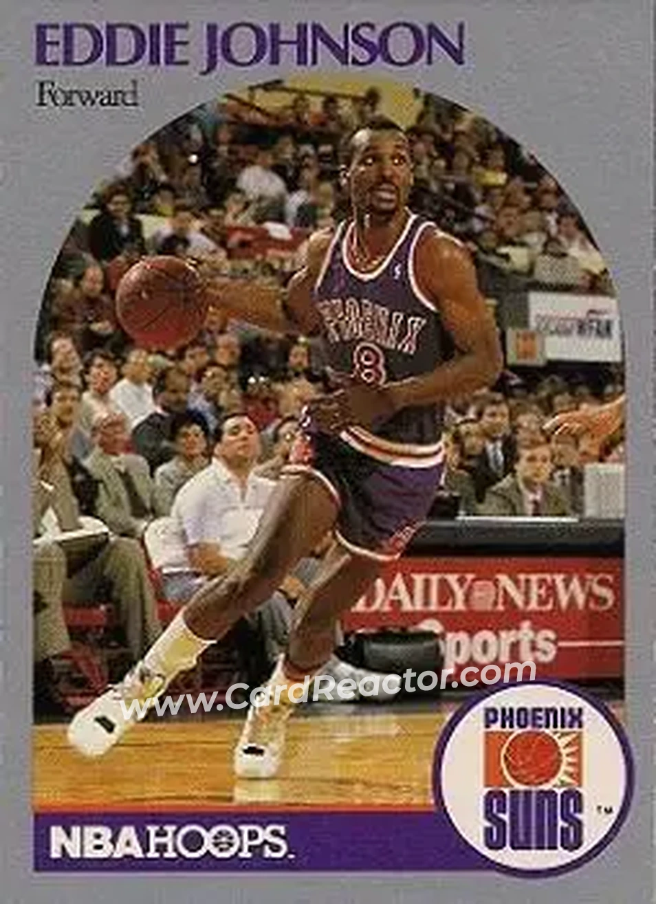 1990-91 Hoops #237 - Eddie Johnson - Phoenix Suns - Front