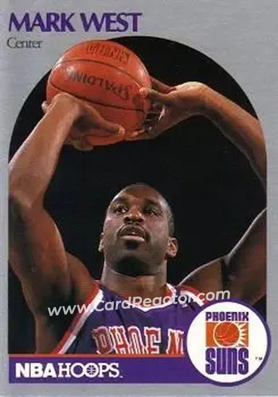 1990-91 Hoops #242 - Mark West - Phoenix Suns - Front