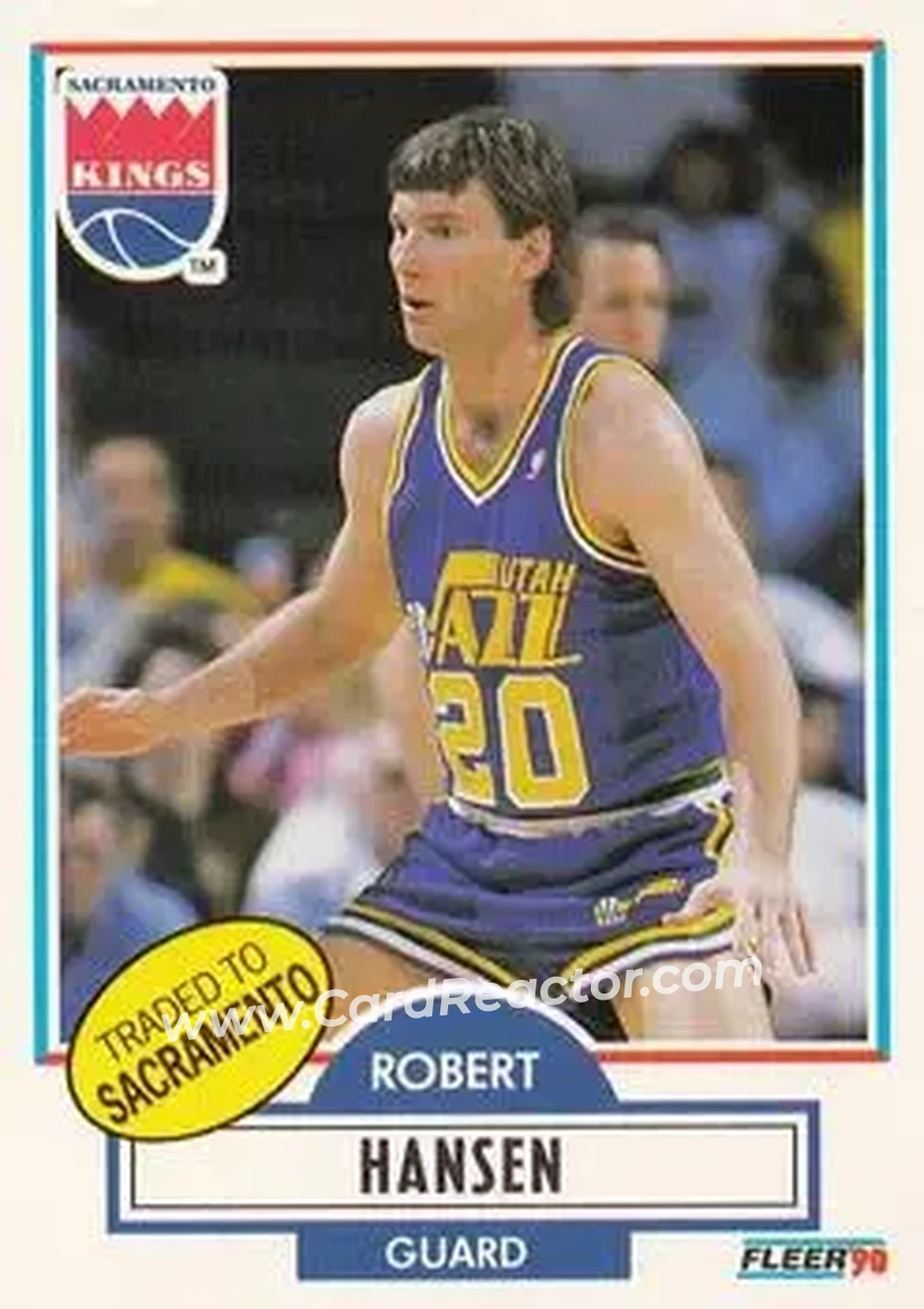1990-91 Fleer #186 - Bobby Hansen - Sacramento Kings - Front 1990-91 Fleer #186 - Bobby Hansen - Sacramento Kings - Front