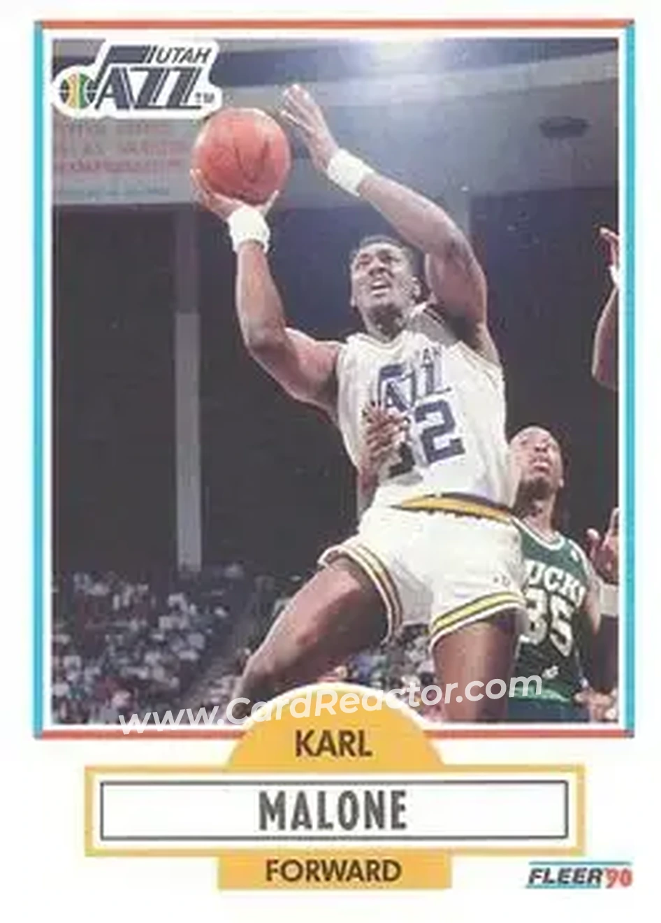 1990-91 Fleer #188 - Karl Malone - Utah Jazz - Front