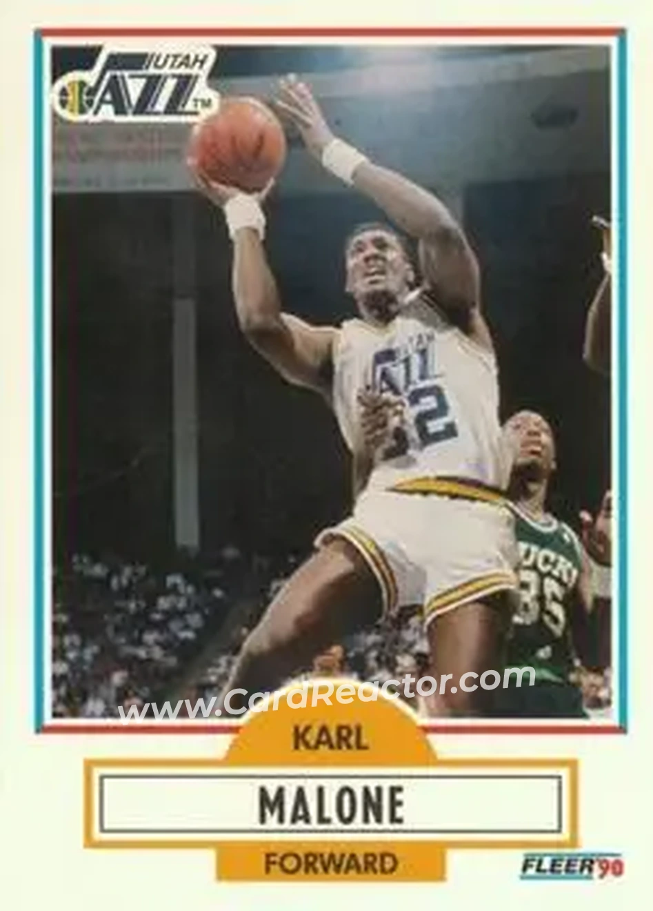 1990-91 Fleer #188 - Karl Malone - Utah Jazz - Front