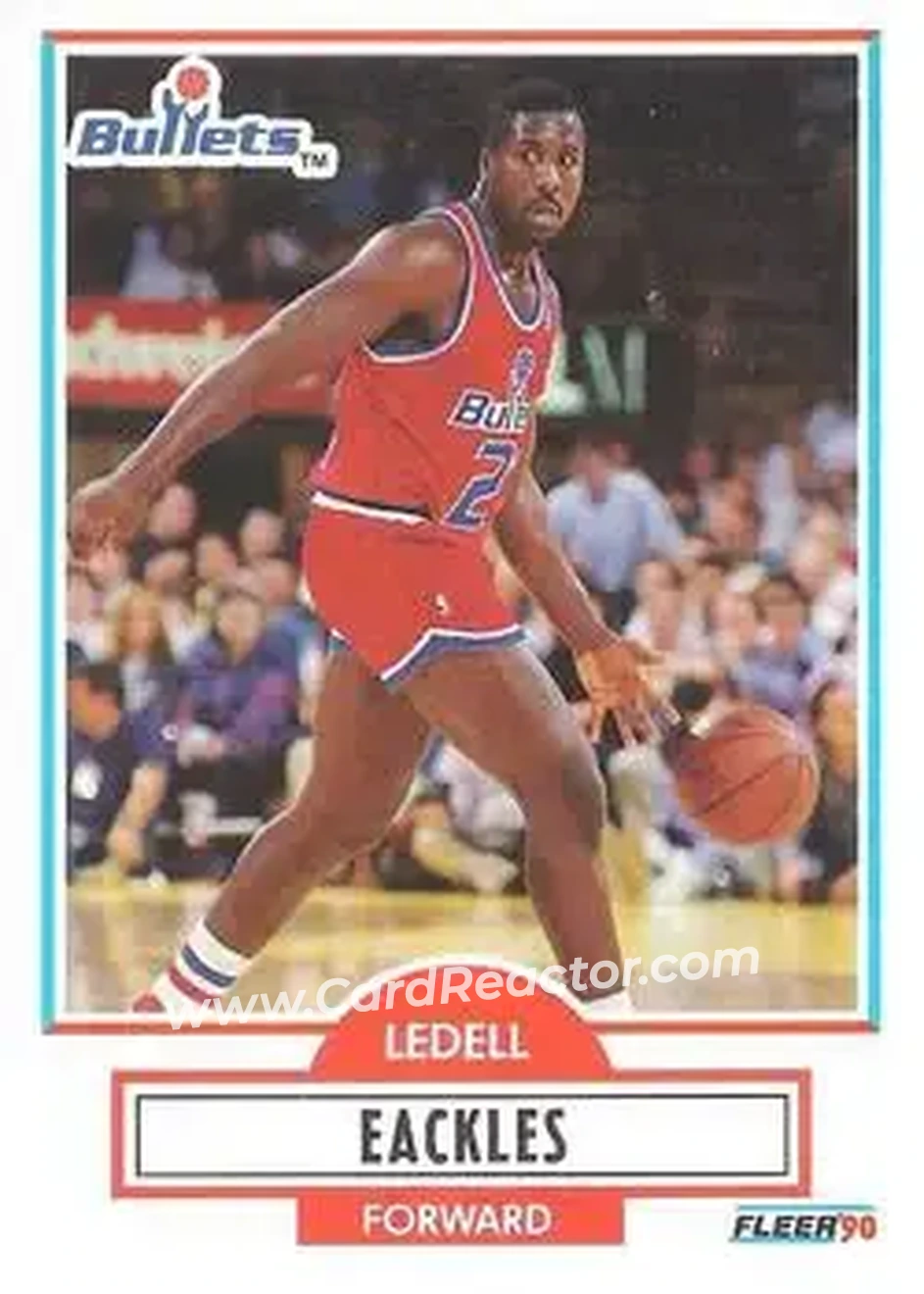 1990-91 Fleer #191 - Ledell Eackles - Washington Bullets - Front