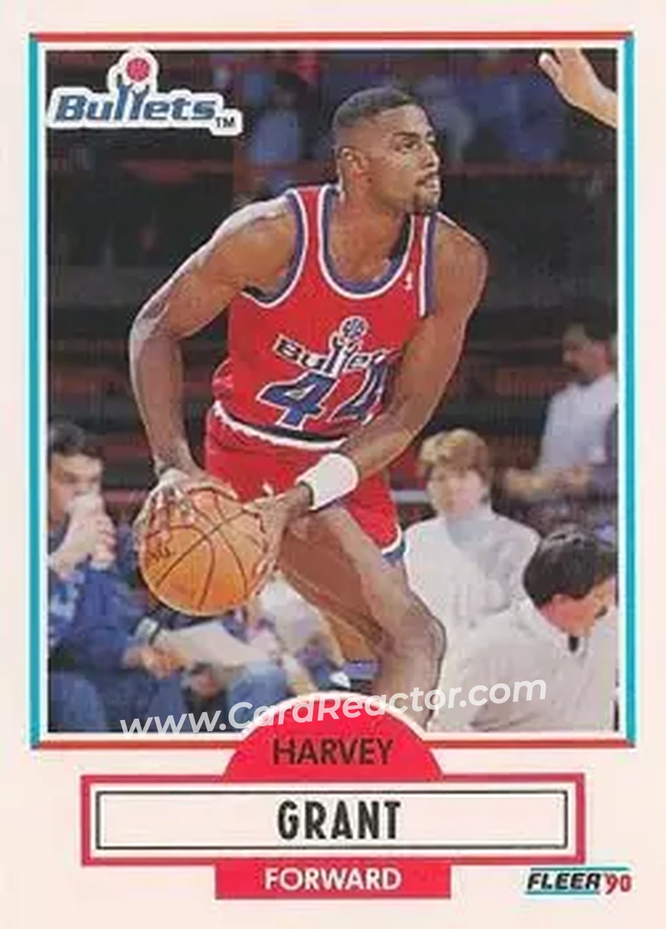 1990-91 Fleer #192 - Harvey Grant - Washington Bullets - Front