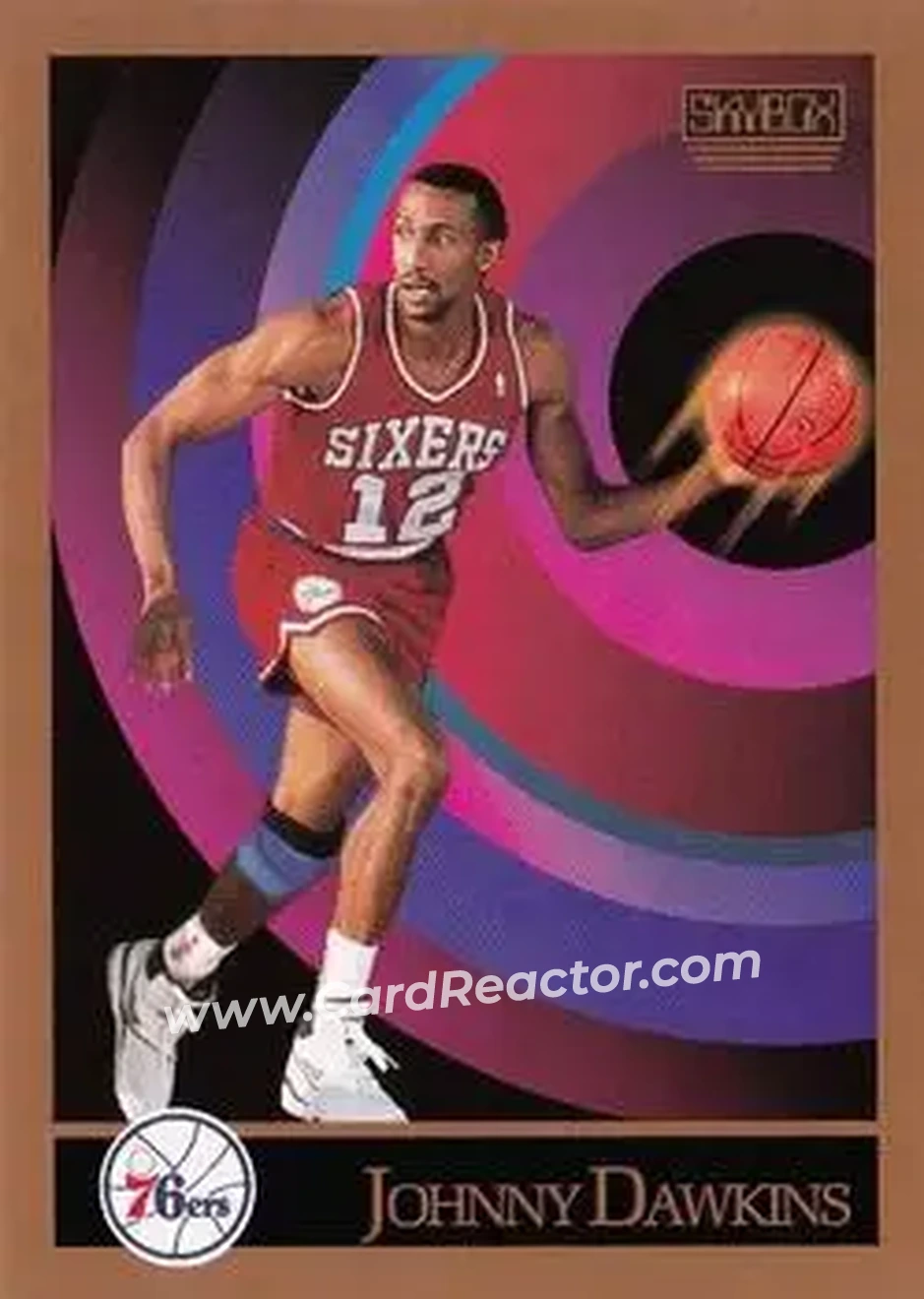 1990-91 SkyBox #214 - Johnny Dawkins - Philadelphia 76ers - Front