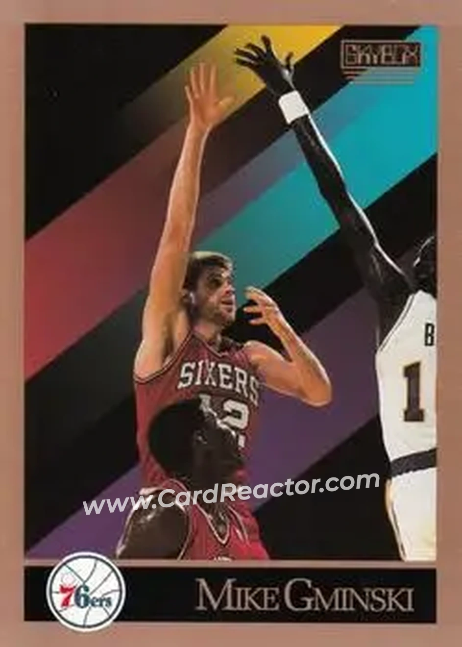 1990-91 SkyBox #215 - Mike Gminski - Philadelphia 76ers - Front