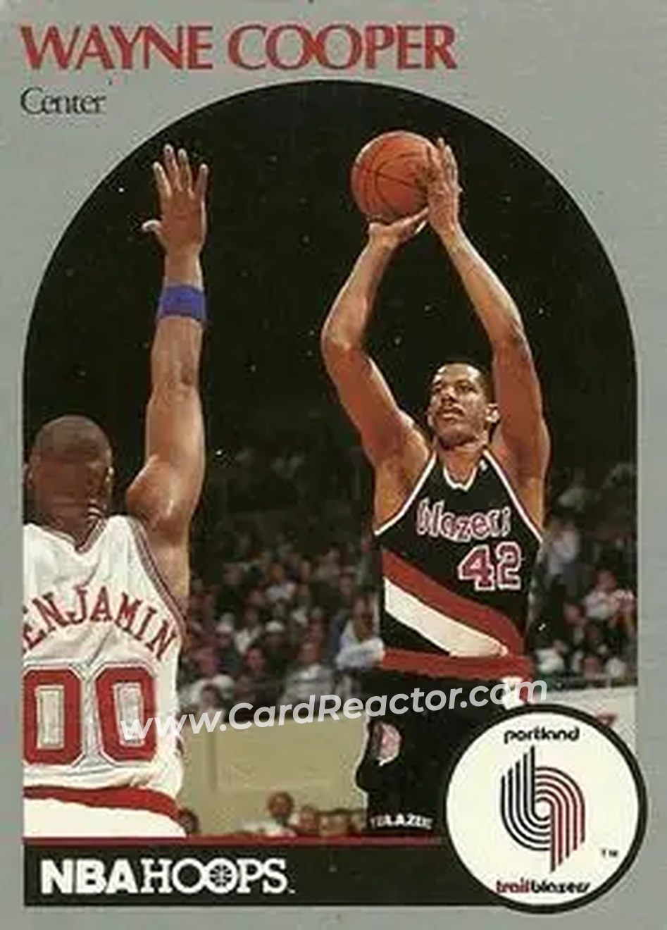 1990-91 Hoops #244 - Wayne Cooper - Portland Trail Blazers - Front