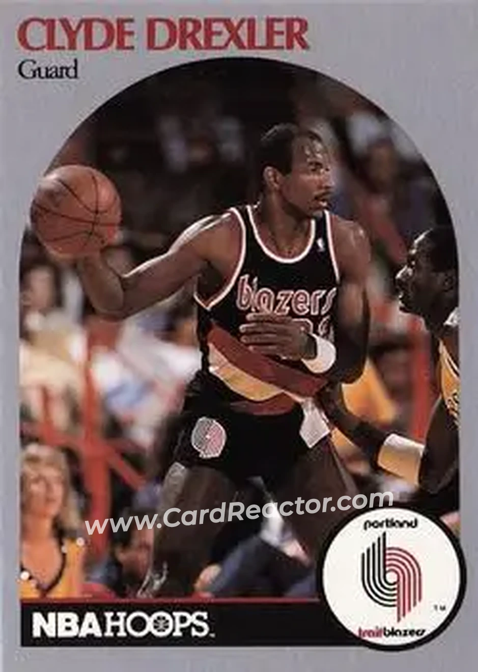1990-91 Hoops #245 - Clyde Drexler - Portland Trail Blazers - Front 1990-91 Hoops #245 - Clyde Drexler - Portland Trail Blazers - Front