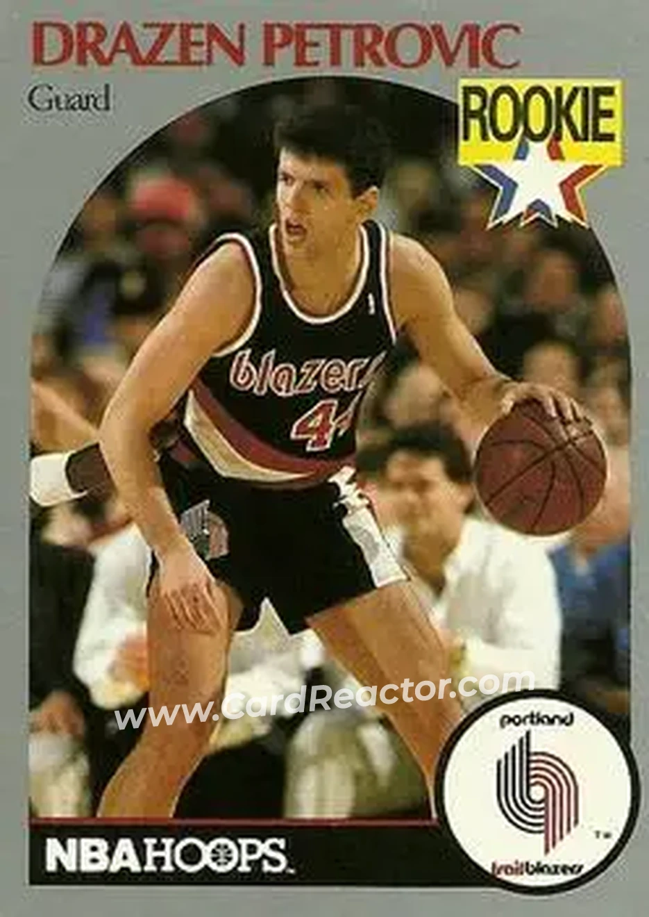 1990-91 Hoops #248 - Dražen Petrović - Portland Trail Blazers - Front