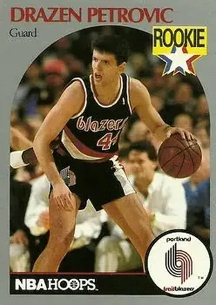 1990-91 Hoops #248 - Dražen Petrović - Portland Trail Blazers