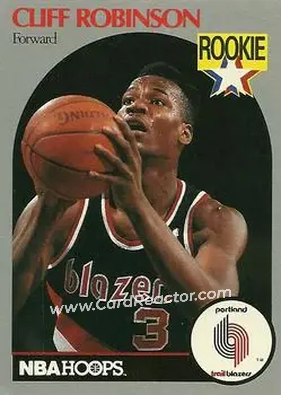 1990-91 Hoops #250 - Clifford Robinson - Portland Trail Blazers - Front