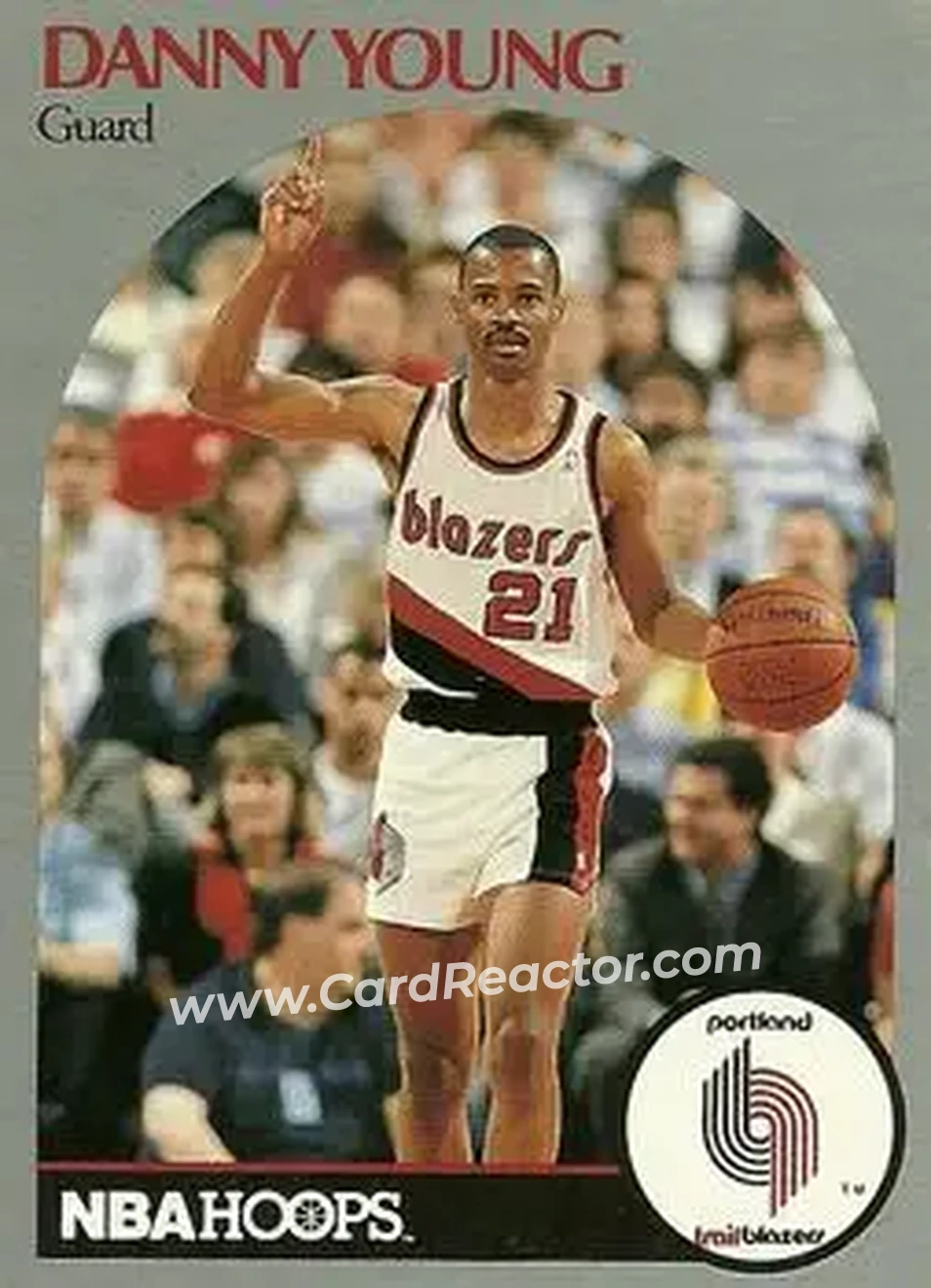 1990-91 Hoops #252 - Danny Young - Portland Trail Blazers - Front 1990-91 Hoops #252 - Danny Young - Portland Trail Blazers - Front