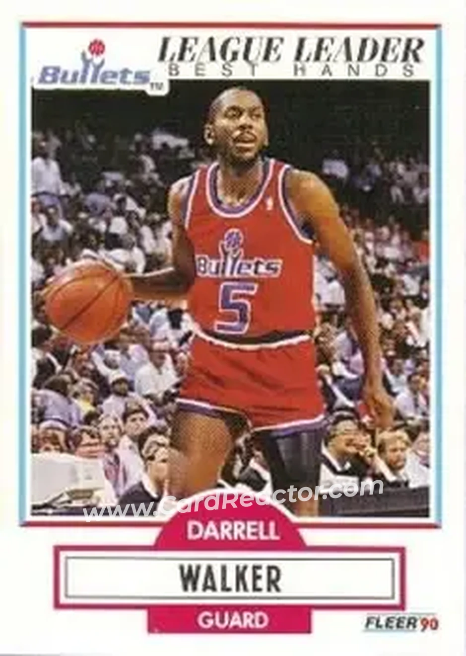 1990-91 Fleer #196 - Darrell Walker - Washington Bullets - Front