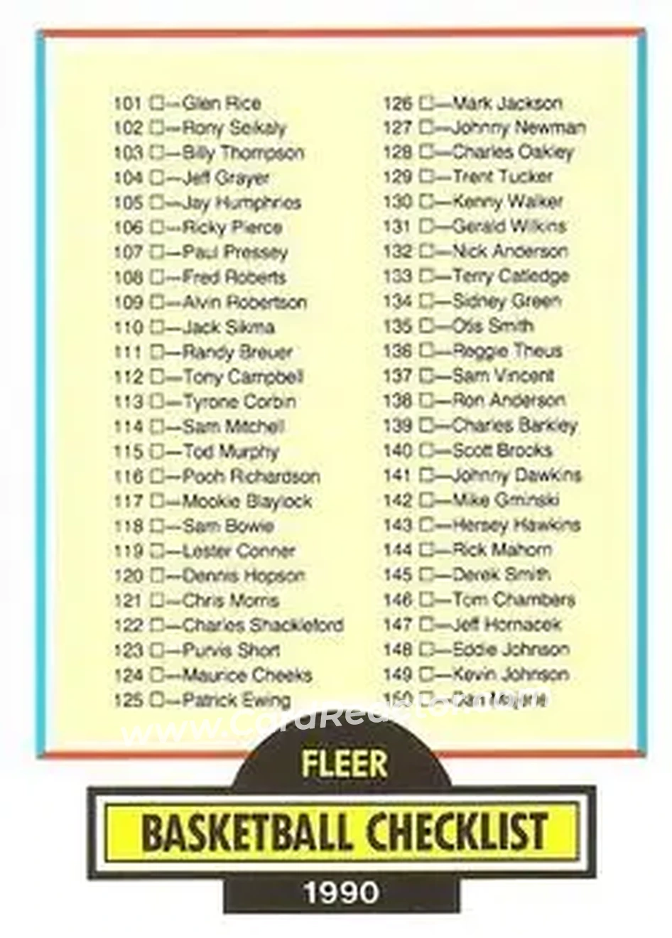 1990-91 Fleer #198 - Card #198 - Front
