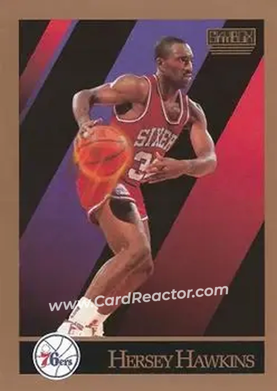 1990-91 SkyBox #216 - Hersey Hawkins - Philadelphia 76ers - Front 1990-91 SkyBox #216 - Hersey Hawkins - Philadelphia 76ers - Front