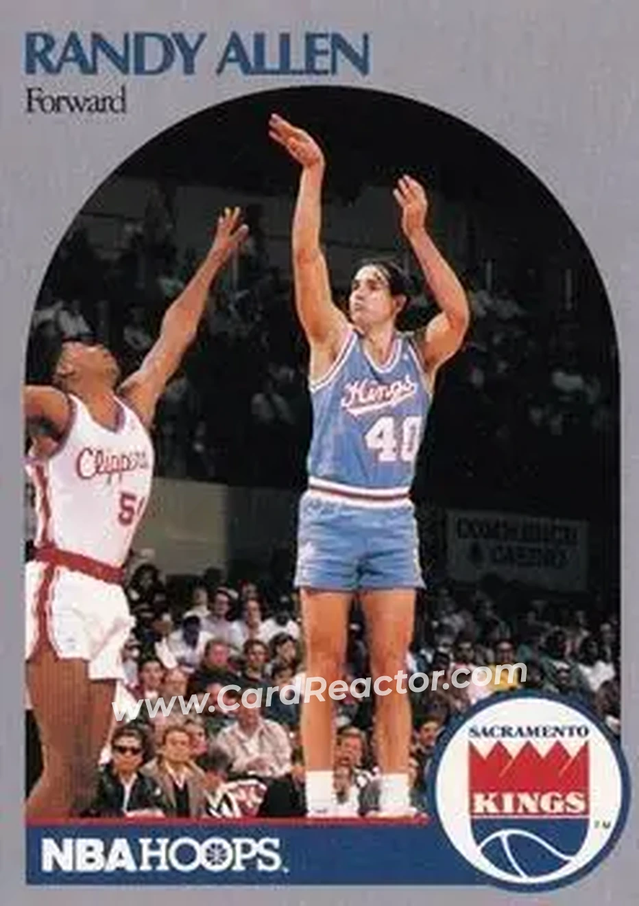 1990-91 Hoops #254 - Randy Allen - Sacramento Kings - Front