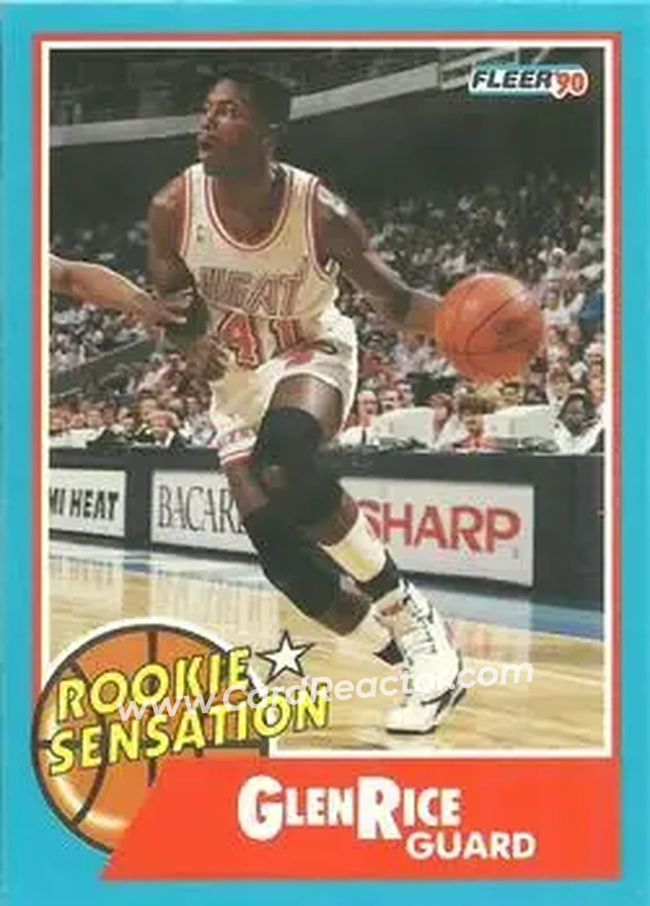 1990-91 Fleer - Rookie Sensations #3 - Glen Rice - Miami Heat - Front 1990-91 Fleer - Rookie Sensations #3 - Glen Rice - Miami Heat - Front