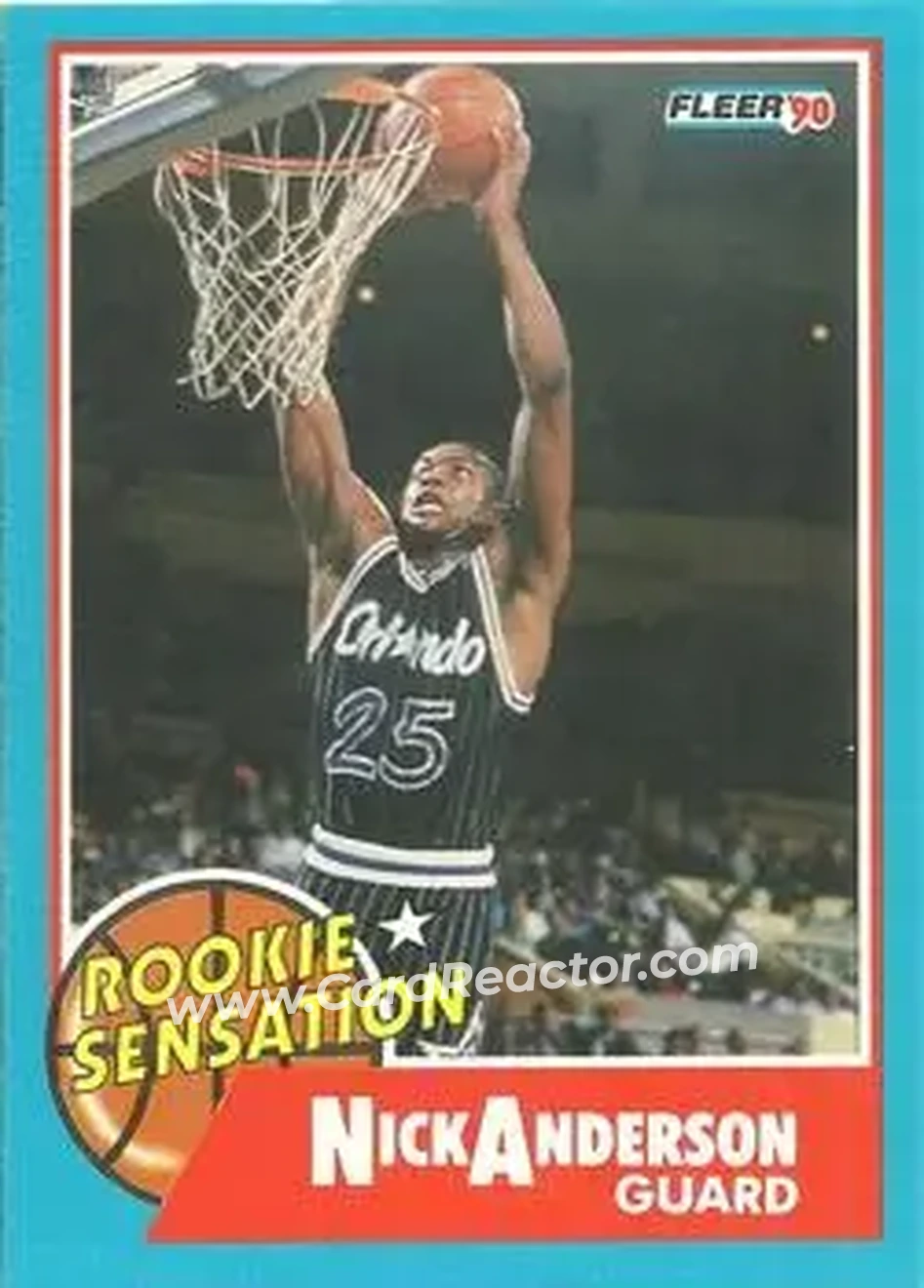 1990-91 Fleer - Rookie Sensations #7 - Nick Anderson - Orlando Magic - Front 1990-91 Fleer - Rookie Sensations #7 - Nick Anderson - Orlando Magic - Front
